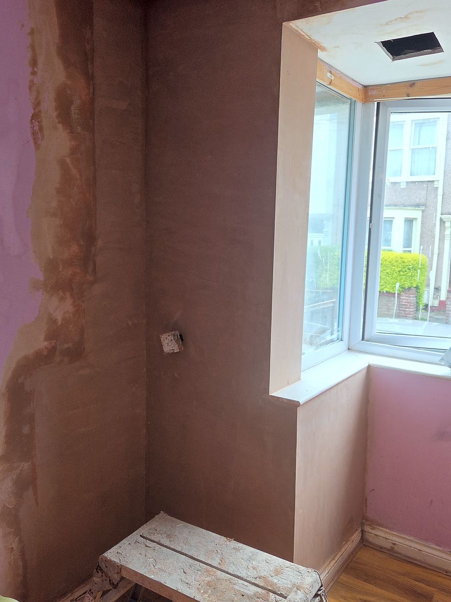 Wall Replastering, after the work