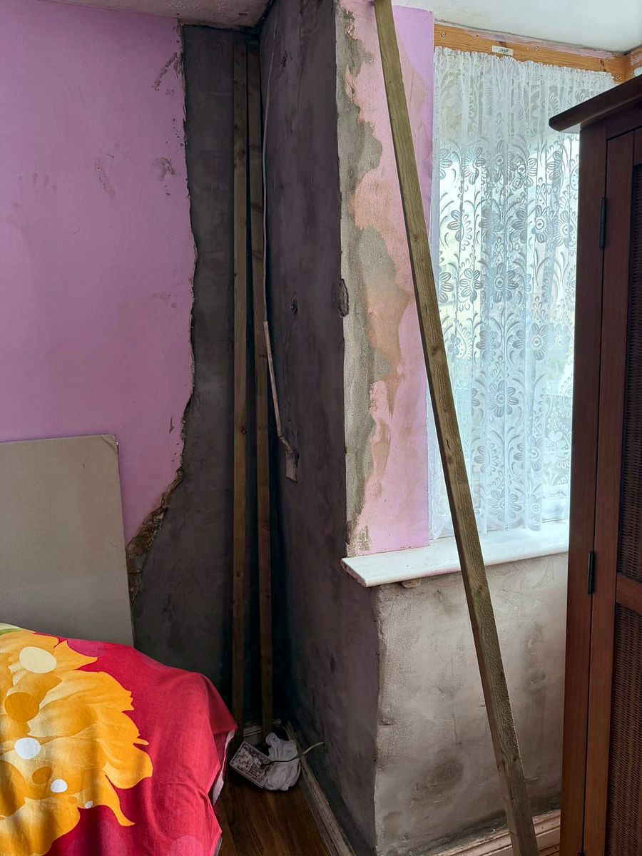 Wall Replastering, before the work